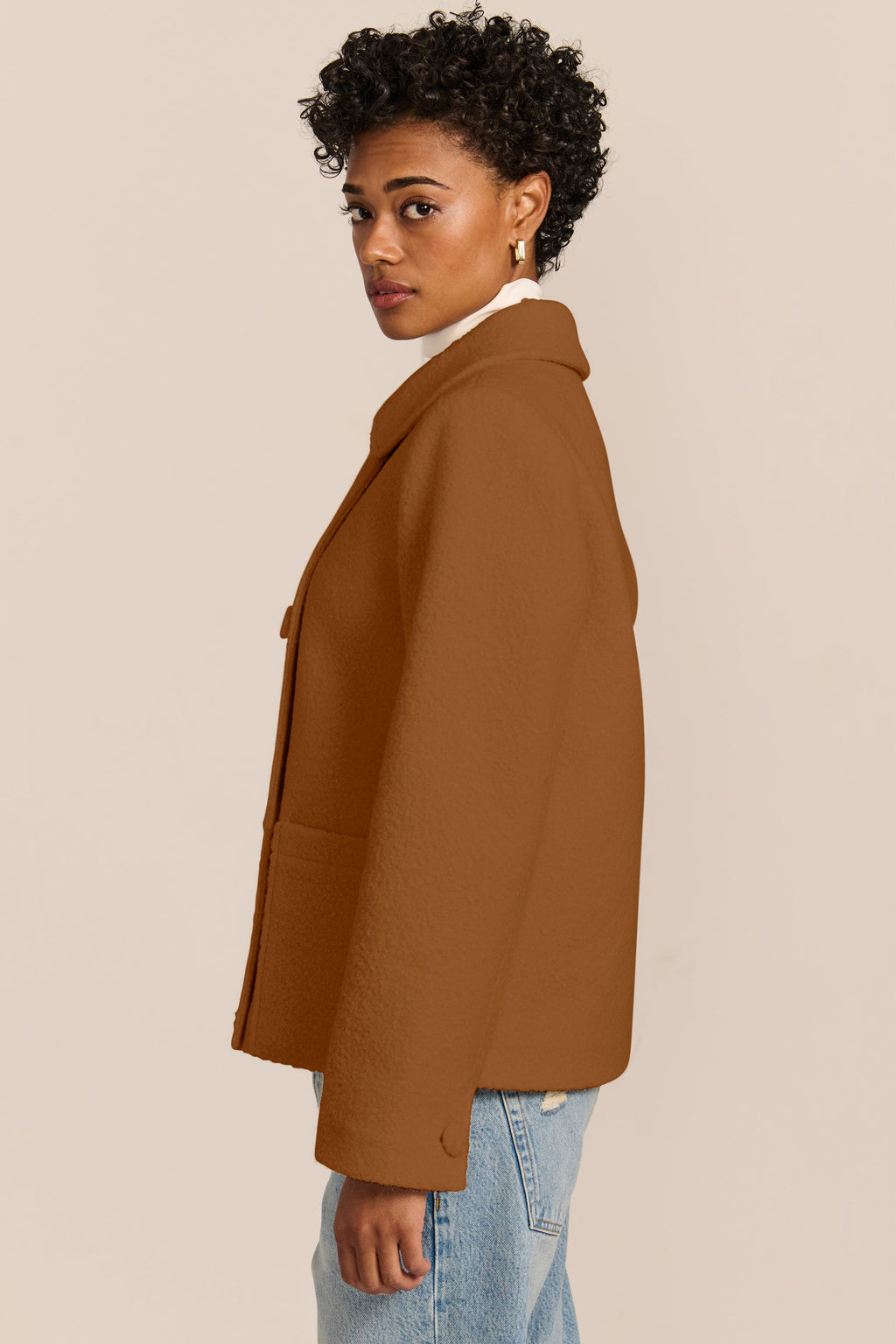 Double-Breasted Bouclé Jacket – Stylish Layering, Casual Outings