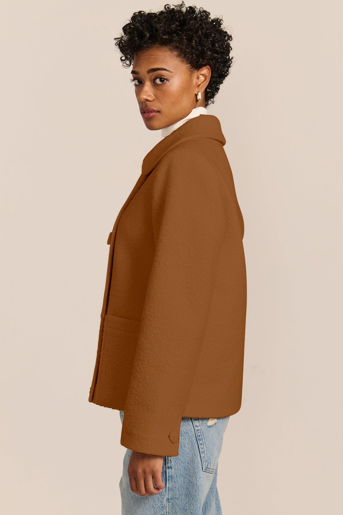 Double-Breasted Bouclé Jacket – Stylish Layering, Casual Outings