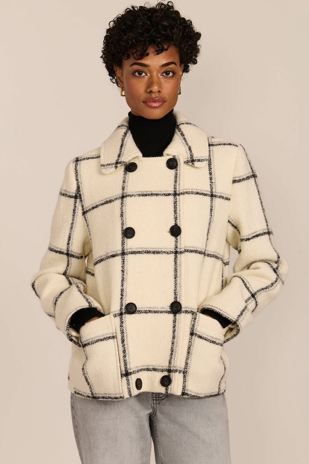Double-Breasted Bouclé Jacket – Casual Wear, Office Style