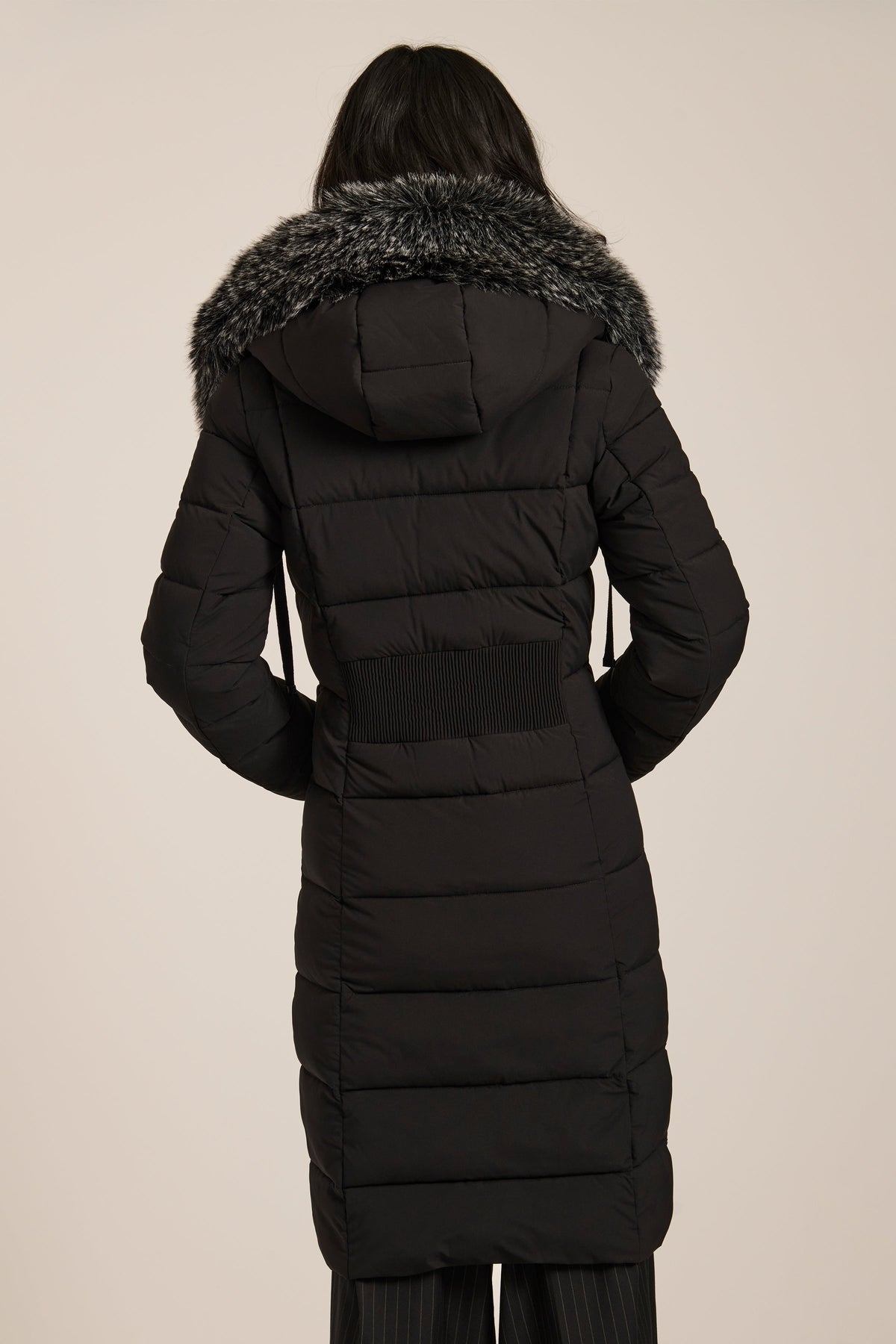 Hooded Puffer Coat with Faux Fur Trim – Winter, Casual Wear