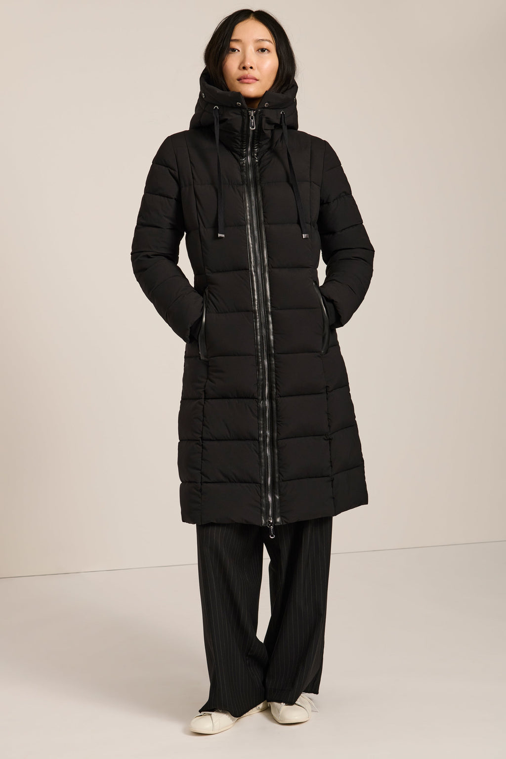 Hooded Puffer Coat with Faux Fur Trim – Winter, Casual Wear