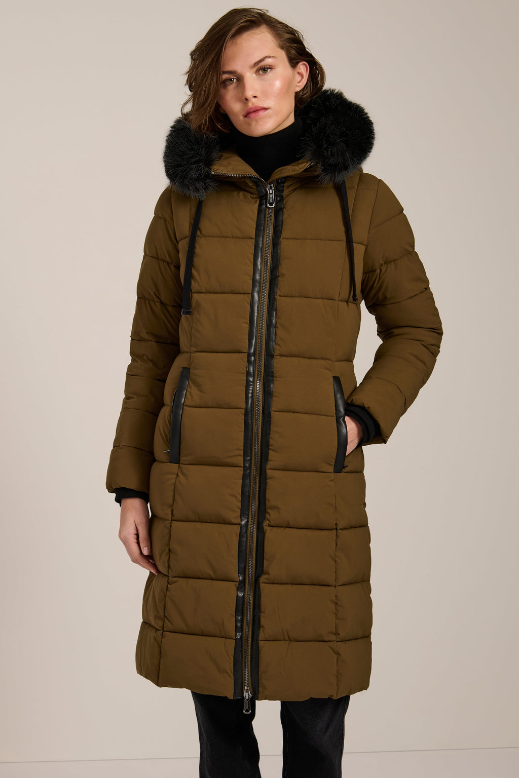 Hooded Faux Fur Puffer Coat – Warm Winter Layer, Casual Wear