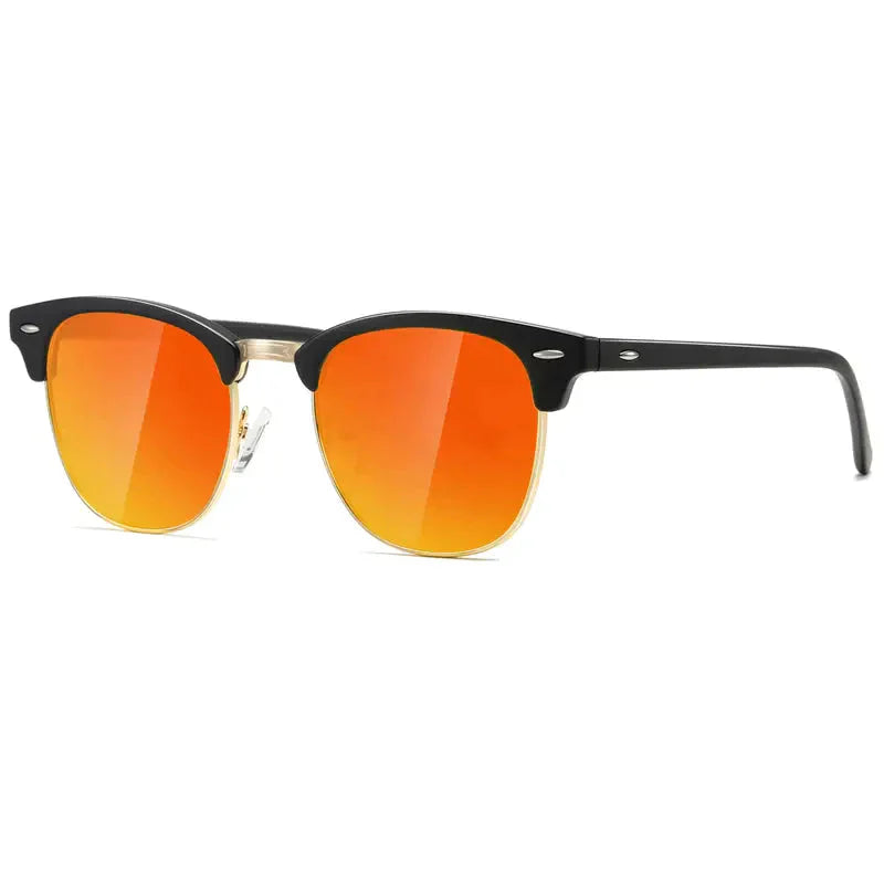 Men's Polarized Aviator Sunglasses, Composite Frame, Pilot Style-Men's Sunglasses-SANGLASSES-Orange-SANGLASSES