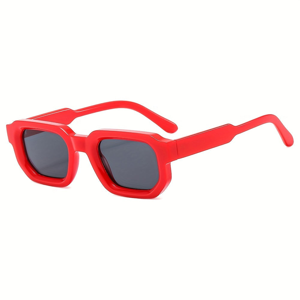 Men's Square Sunglasses Polycarbonate (PC) Frame Retro Style Outdoor Eyewear-Sunglasses-SANGLASSES-Grey frame with large red frame-SANGLASSES