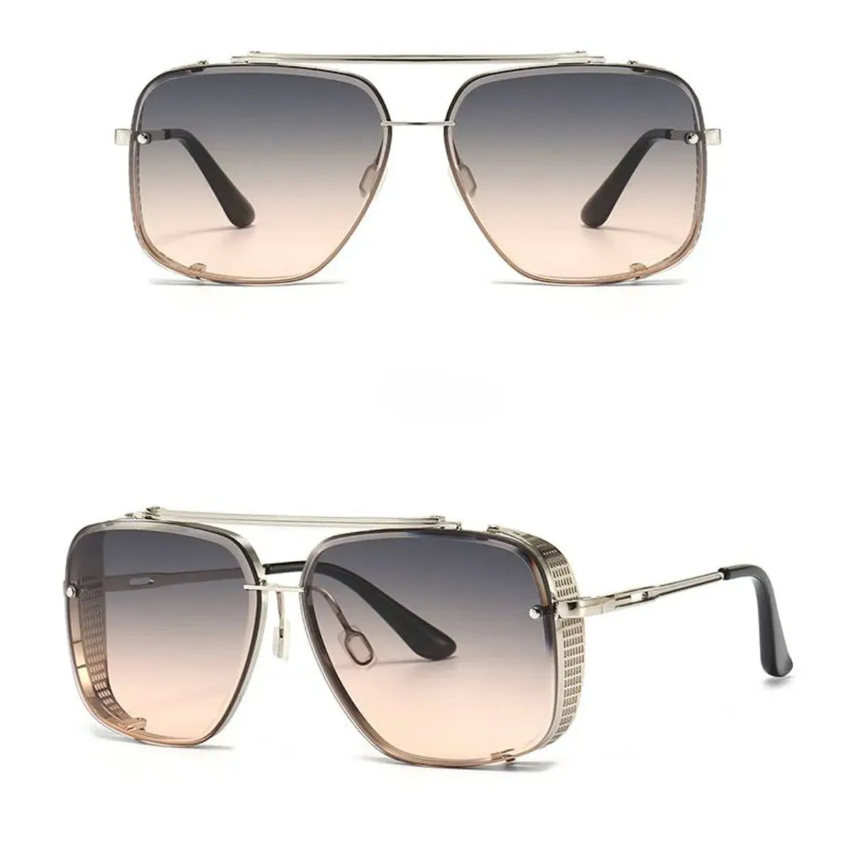 Men's Sunglasses Metal Frame UV400 Protection Elegant Design for Outdoor-Sunglasses-SANGLASSES-Brown-SANGLASSES