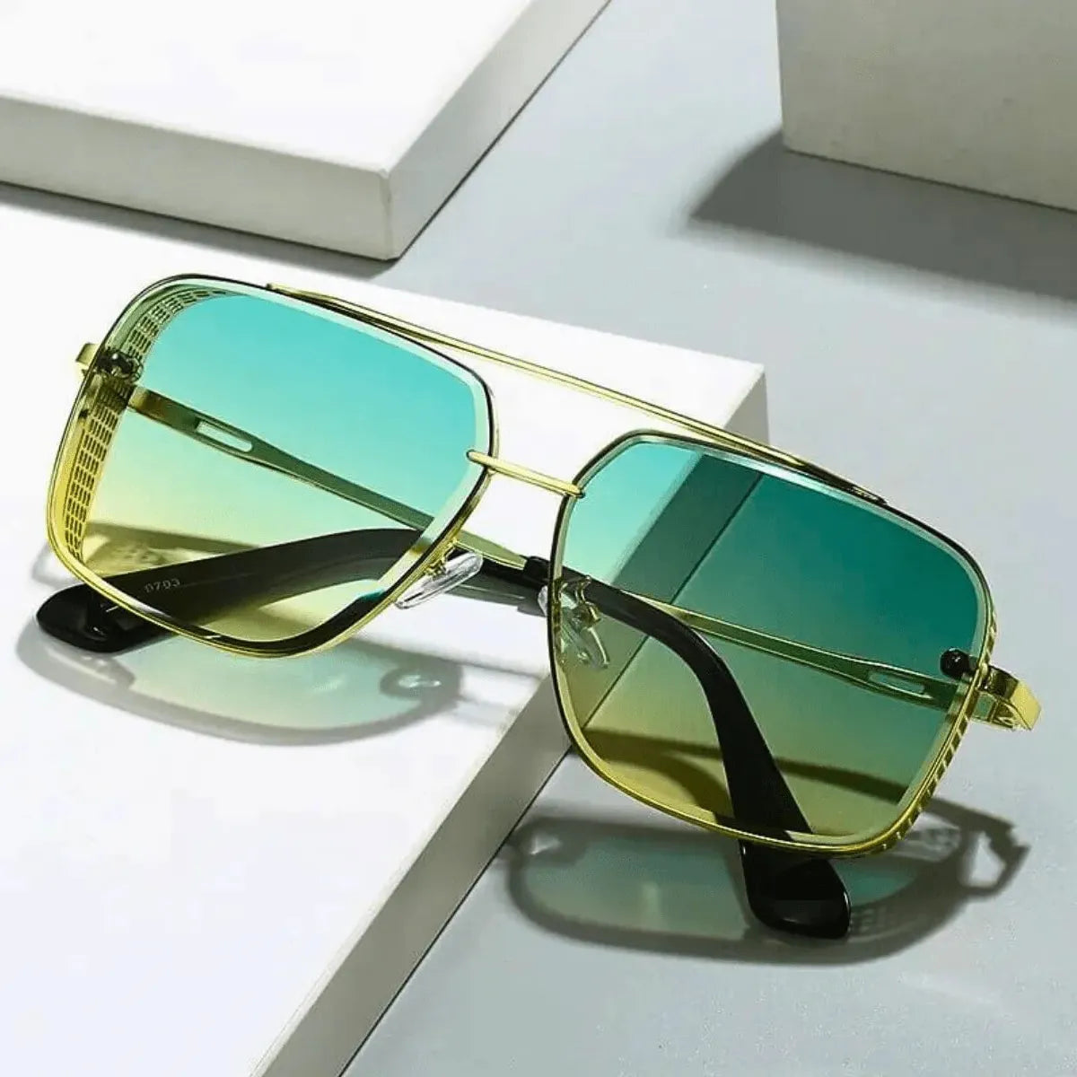 Men's Sunglasses Metal Frame UV400 Protection Elegant Design for Outdoor-Sunglasses-SANGLASSES-Green-SANGLASSES