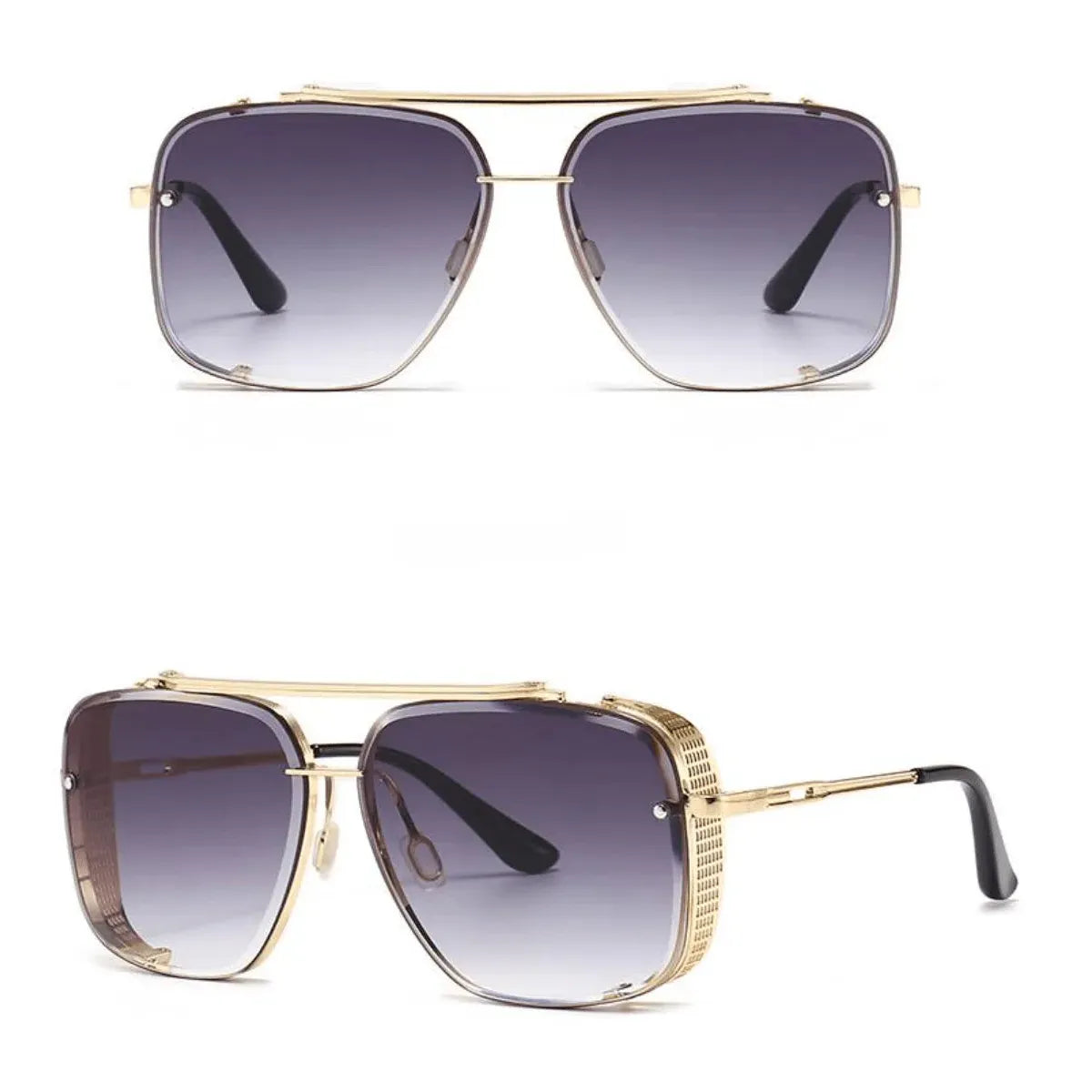 Men's Sunglasses Metal Frame UV400 Protection Elegant Design for Outdoor-Sunglasses-SANGLASSES-Purple/Gold-SANGLASSES