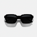 Midnight Noir black lens square sunglasses with thick frames, offering UV400 protection.