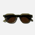 Olive Dusk crystal frame panto sunglasses with brown lenses and silver stud details.