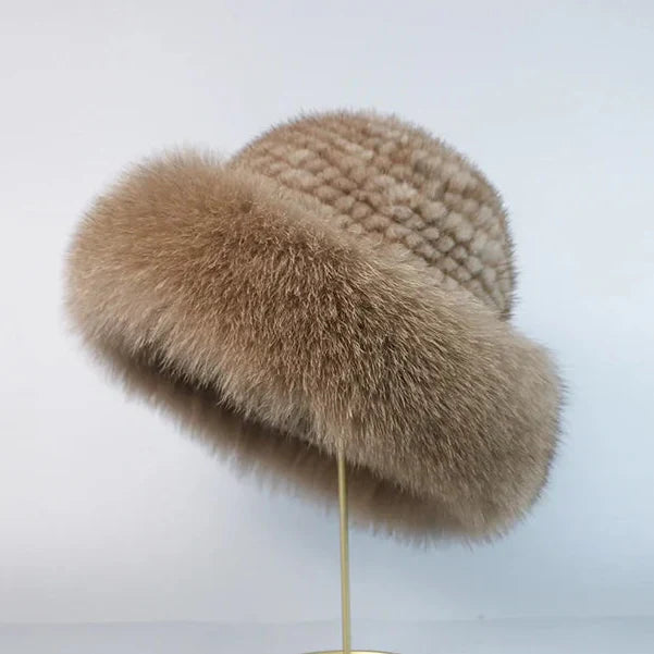 Elegant Mink Fur Hat – Stylish Winter Accessory, Gift for Her