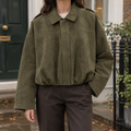 Women's Suede-Effect Bomber Jacket with Concealed Zip – Casual Wear, Everyday Style