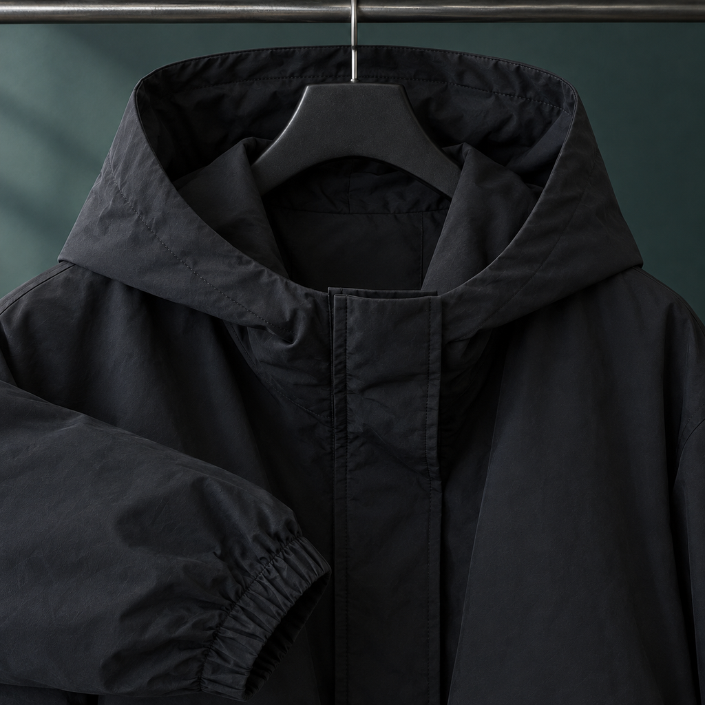 Women's Oversized Hooded Zip-Up Jacket with Gathered Hem – Casual Wear, Everyday Comfort